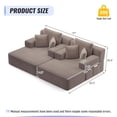 thumbnail image 2 of Oversized Convertible Chaise Lounge 97 Inch Coffee Corduroy 2 Seater for Apartment Dorm, 2 of 7