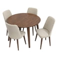 thumbnail image 1 of Prembroke Modern Solid Wood Walnut Kitchen Table and Chairs for 4, 1 of 6