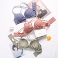 thumbnail image 4 of Sujetador sin costuras Wireless Thicken Sexy Hacer subir Underwear Lencería elástica transpirable, Verde, 85B Scienceny AP001256-12B, 4 of 7