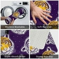 thumbnail image 4 of XMXT Non-Slip Polyester Bathroom Rugs Kitchen Door Mat, Tiger Heads Purple Print Machine Washable Bath Mats Rug for Kitchen Shower Bathtub Decor, 15.7 x 23.6 inches, 4 of 9