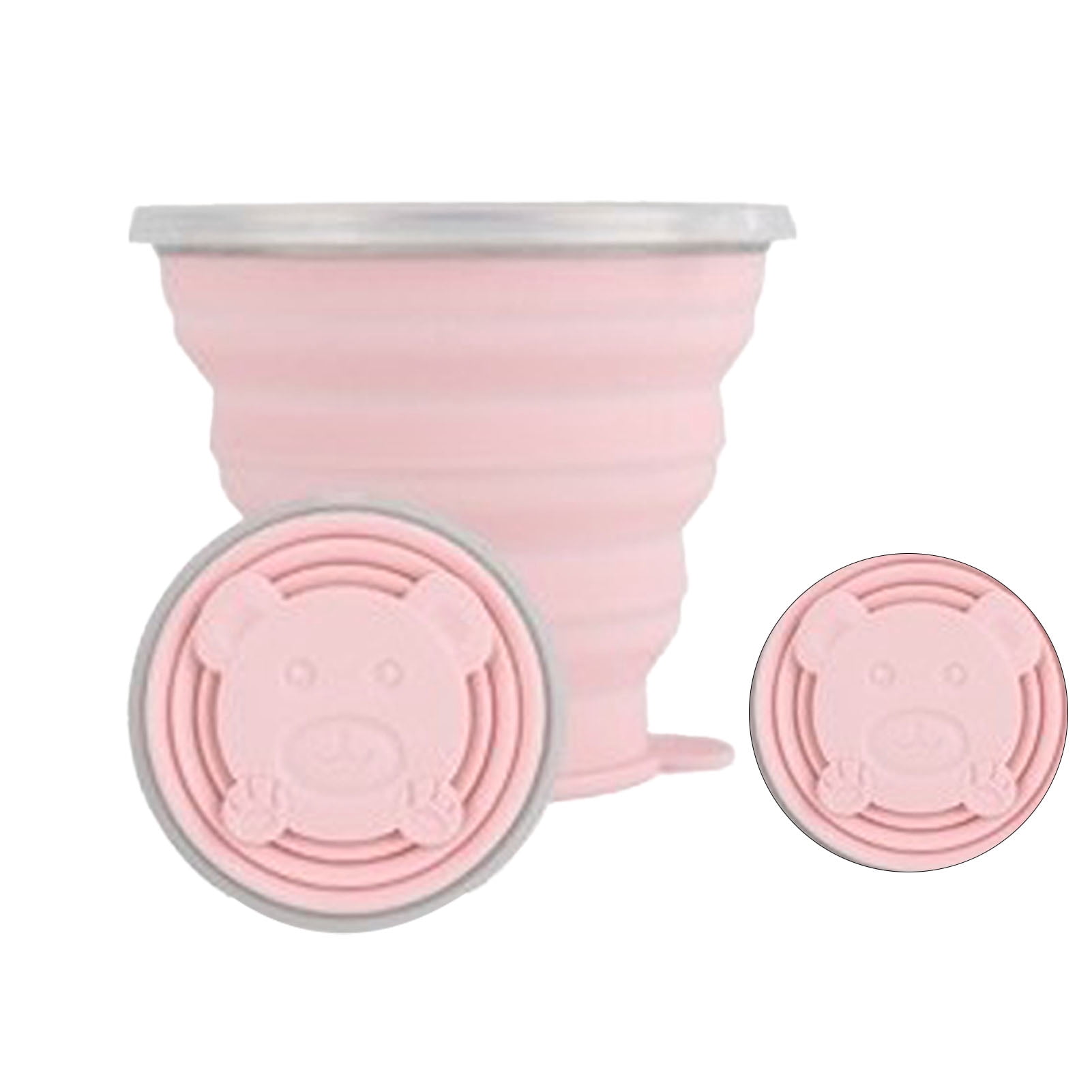 Taza Portátil Tapa Pajita Vaso Plegable Taza Plegable De Silicona, Taza Telescópica Portátil Con Cubierta Para Vasos Plegables Silicona Vaso Con Pajita
