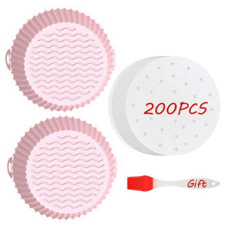 

2pcs Round Silicone Shape Air Fryer+200 Air Fryer Paper