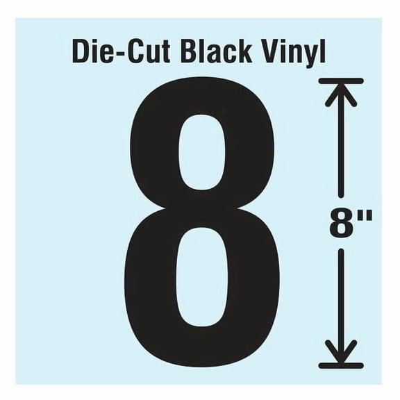Stranco Number Label, Vinyl, 8 in H, 4-3/4 in W DBV-SINGLE-8-8