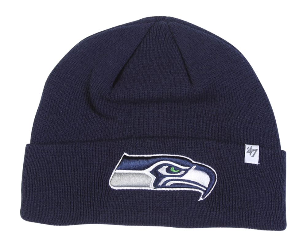 NFL Seattle Seahawks '47 Raised Cuff Knit Hat, Navy, One Size by