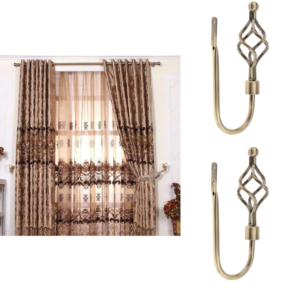 2x Decorative Spiral Bird Cage Shape Curtain Tieback Wall Hook Hanger Silver 