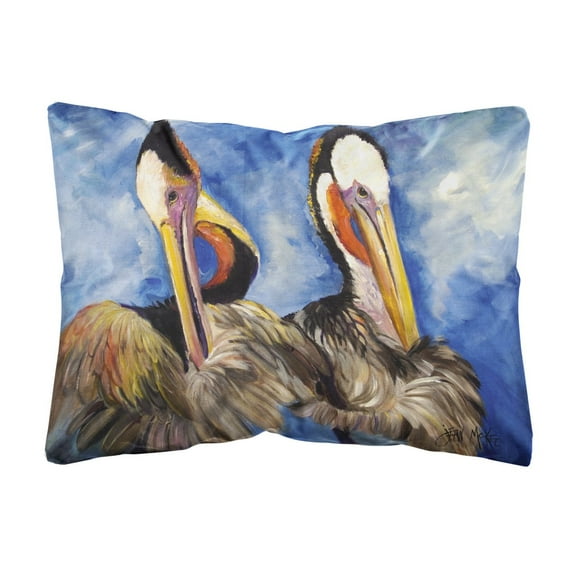 Carolines Treasures JMK1022PW1216 Pelican Brothers Canvas Fabric Decorative Pillow  12H x16W multicolor