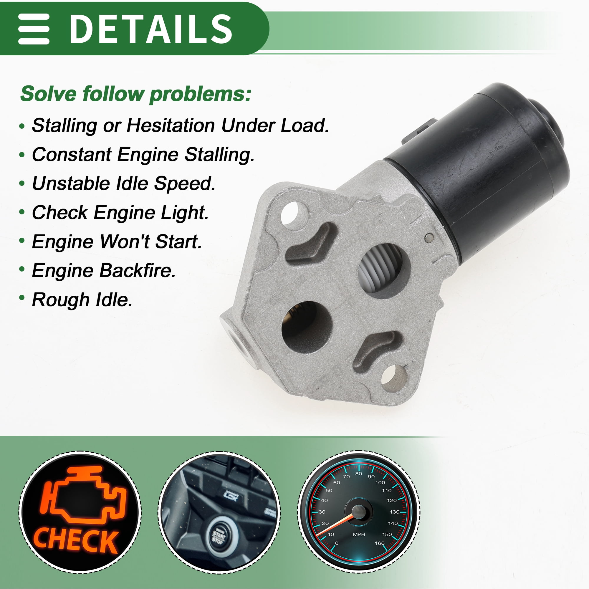 Unique Bargains Car Idle Air Control Valve for Ford Fiesta 1995-2002 Replace No.938F9F715AB IACV Idle Motor Idle Air Control Valve for Stable Engine Operation