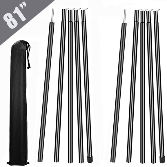 Wiipahome 2 Pcs Tent Pole 81 Inches ,Telescopic Adjustable Length Poles for Camping ,Canopy ,Awning ,Shelter ,Hiking ,Steel Materials ,Black