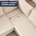 thumbnail image 5 of ZAFLY  L-Shaped Couch, Sectional Sofa with Linen Fabric, Corner Couches and Sofas for Living Room - Beige, 5 of 8