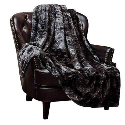 Chanasya Fuzzy Faux Fur Throw Blanket Super Soft Lightweight