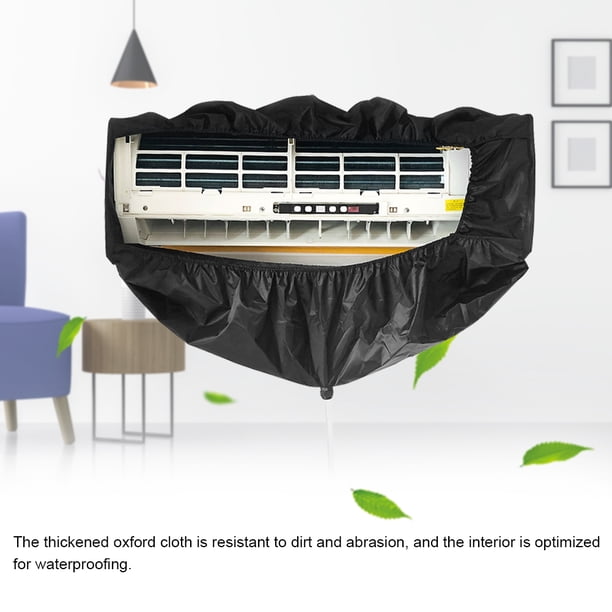 Bolsa de Limpieza para Aire Acondicionado Acondicionador de Aire Impermeable montado en la Pared Bolsa de Limpieza Limpie la Cubierta de Limpieza a Prueba de Polvo para el hogar Negro Amonsee No