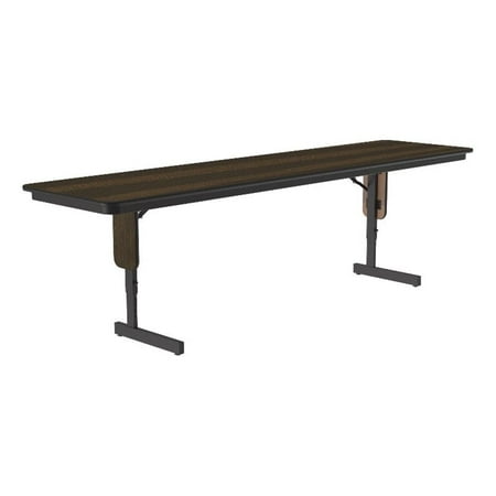 Correll SP 24x72 Adjustable Height Metal/Wood Folding Seminar Table in Walnut