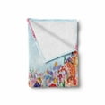 thumbnail image 2 of Watercolor Flower Soft Flannel Fleece Throw Blanket, Floral Summer Garden Grass and Blooms Love Illustration Print, Cozy Plush for Indoor and Outdoor Use, 50" x 70", Red Green Purple, by Ambesonne, 2 of 6
