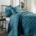 thumbnail image 2 of Home Soft Things 4 Piece Supersoft Microplush Bedspread Set - Blue Sapphire - Oversized King (120" x 120"), 2 of 8