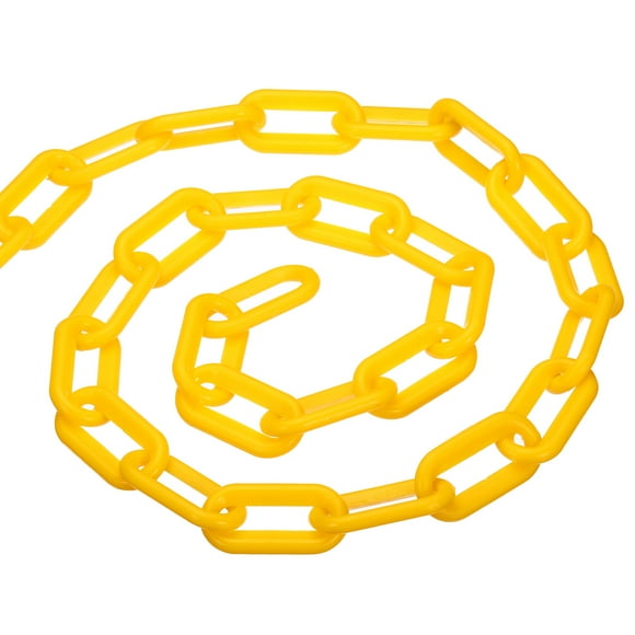 Unique Bargains 0.3' Diameter 39Ft Length Plastic Chain Barrier, Safety Link Chain Stanchion for Crowd Control, Yellow