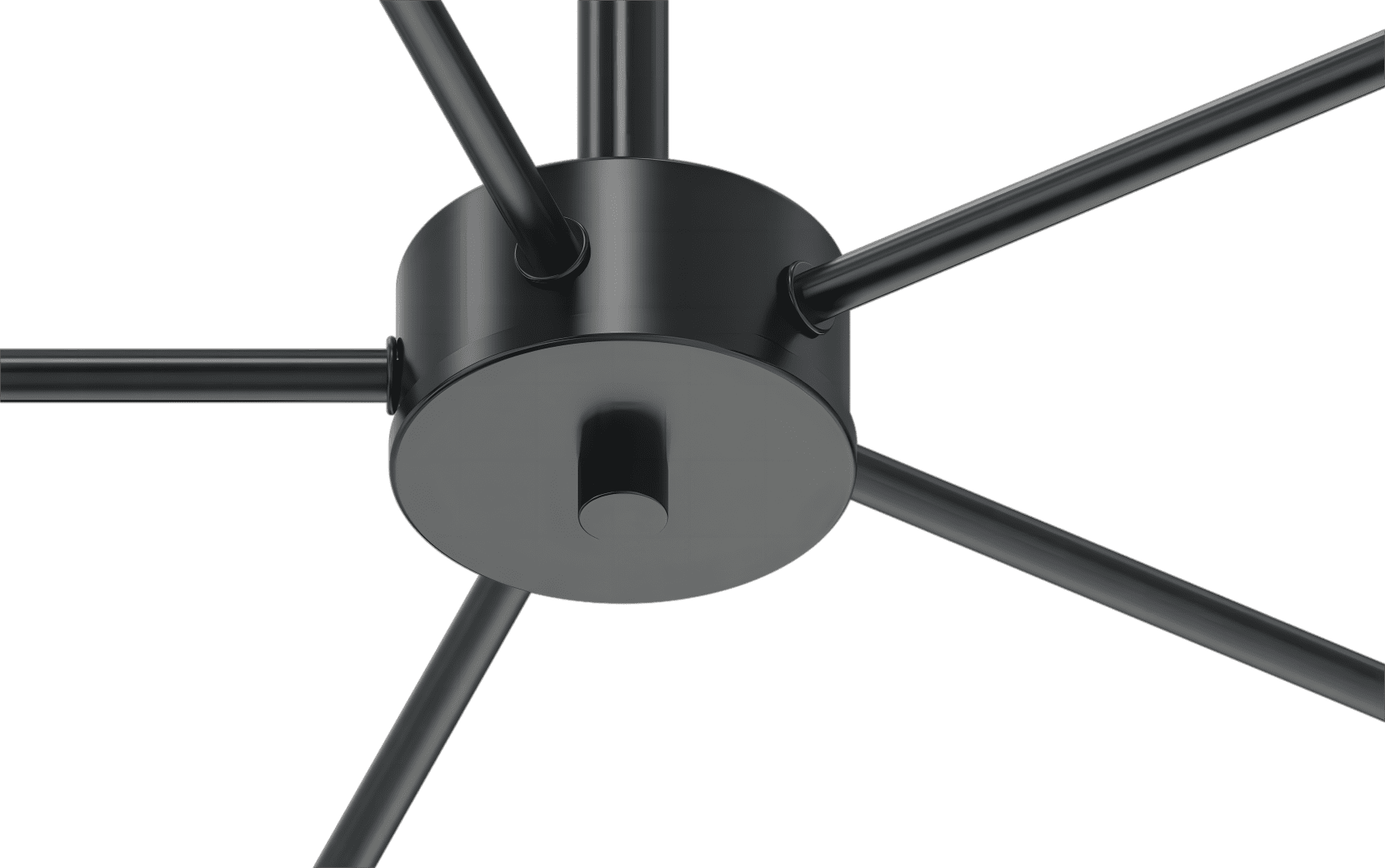 Better Homes & Gardens 38" Wide Contemporary 5-Head Chandelier, Matte Black, Brass Interior, No Bulb