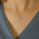 thumbnail image 4 of Collar De Silueta De Corazon Con Zirconias De Plata 925, 4 of 5