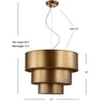 thumbnail image 3 of JONATHAN Y Lynn 21" 3-Tier Metal LED Pendant, Gold, 3 of 8