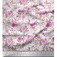thumbnail image 1 of Soimoi Pink Rayon Fabric Leaves & Floral Print Sewing Fabric BTY 42 Inch Wide, 1 of 1