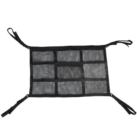 Raindrops Car Ceiling Cargo Net Pocket Mesh Roof Storage Organizer Load-Bearing Cargo Net for Truck SUV Road Trip Camping Interior Accessories