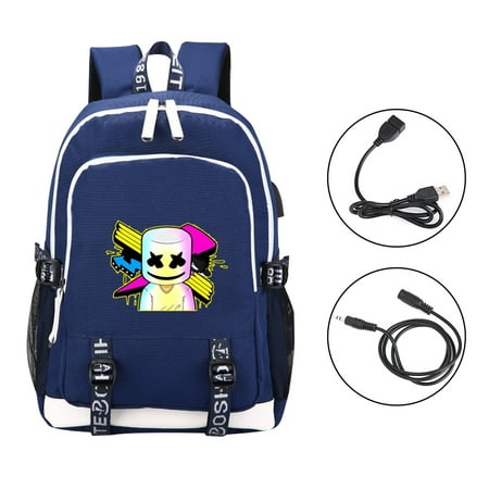 Back to School Backpack, Backpack for Boys Anti Theft Luminous Travel Backpack with USB Charging Port, Unisex College Bookbag Laptop Marshmallow Backpack