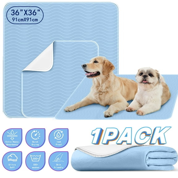 4 Pack 36” x 36” Extra Heavy Absorbency Washable Underpads, Waterproof Quick Drying Nursing Pads Incontinence Bed Pads, Reusable Washable Pee Pads for Dogs, Diaper Changing & Adults