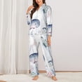 thumbnail image 2 of Pofeuu Sea Animals Print Womens Pajamas Set Long Sleeve Sleepwear Button Down Nightwear Soft Pj Lounge Sets Button Down Pajamas Women-XX-Large, 2 of 7