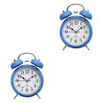 thumbnail image 3 of Tholdsy Despertador Retro Twin Bell de escritorio de metal Reloj analógico Silencioso con luz nocturna para el hogar y la oficina Azul 2Conjunto, 3 of 6