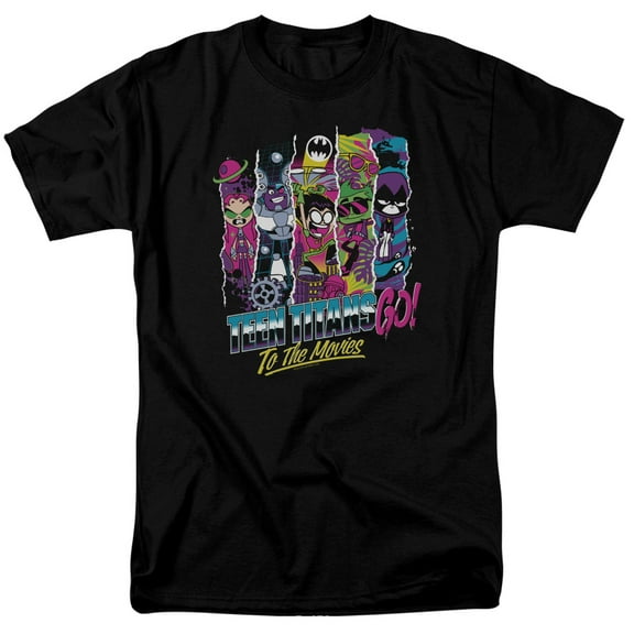 Teen Titans Go To The Movies To The Movies S/S Adult 18/1 T-Shirt Black