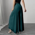 thumbnail image 4 of Favoffer Women's Chiffon Long Pants Solid Color Elastic Waist Lightweight Flowey Casual Trousers Summer Breathable for Beach Holiday Outdoor, 4 of 7
