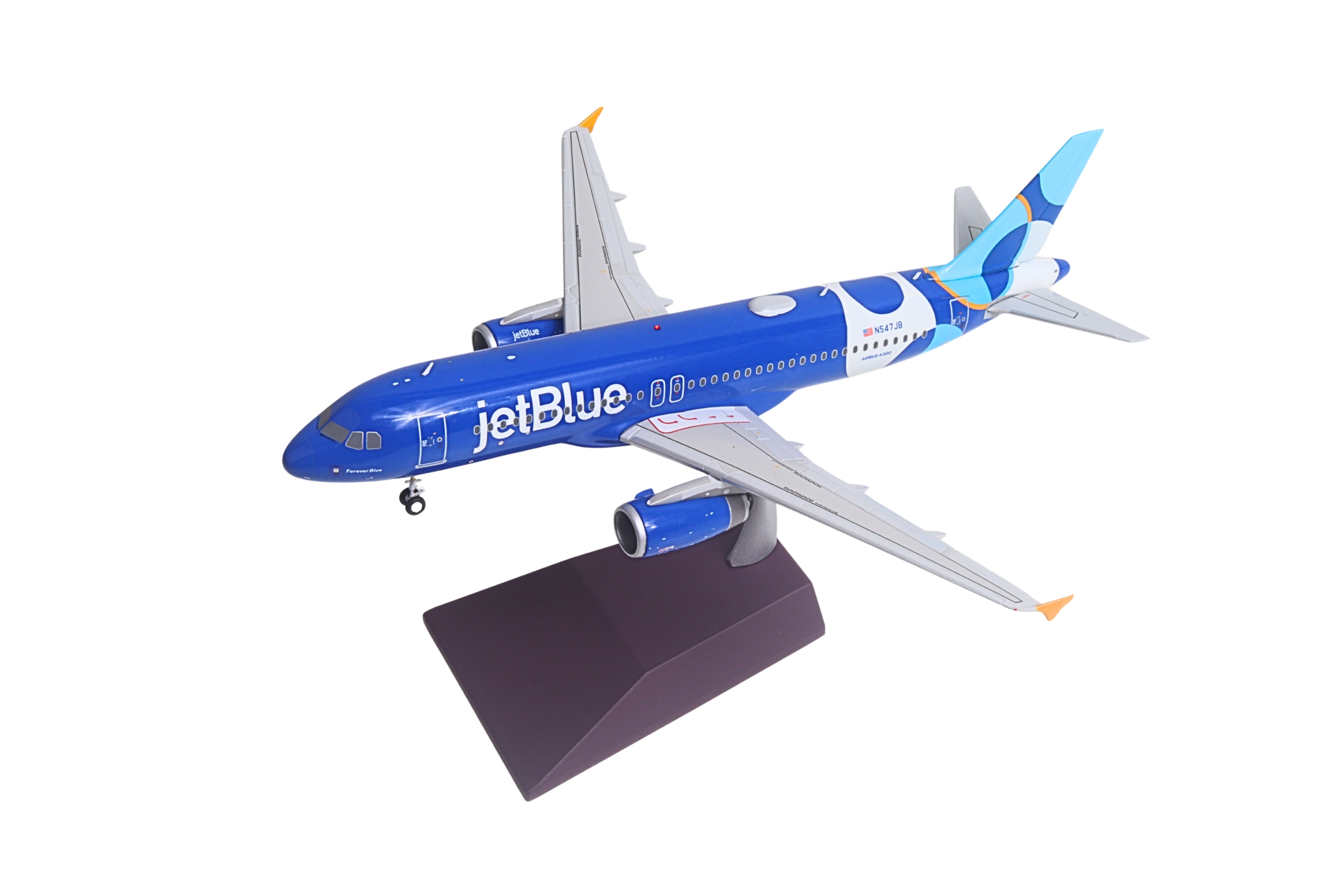 Airbus A320 Commercial Aircraft "JetBlue Airways - Forever Blue" (N547JB) Blue with Graphics "Gemini 200" Series 1/200 Diecast Model Airplane by GeminiJets