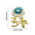 thumbnail image 1 of Broches pour Femmes Filles Strass Roses en Émail Qui A l'Air à la Mode; Broche Scintillante Bijoux Châle Décorations de Robe de Soirée Accessoires pour Femmes Bleu, 1 of 9