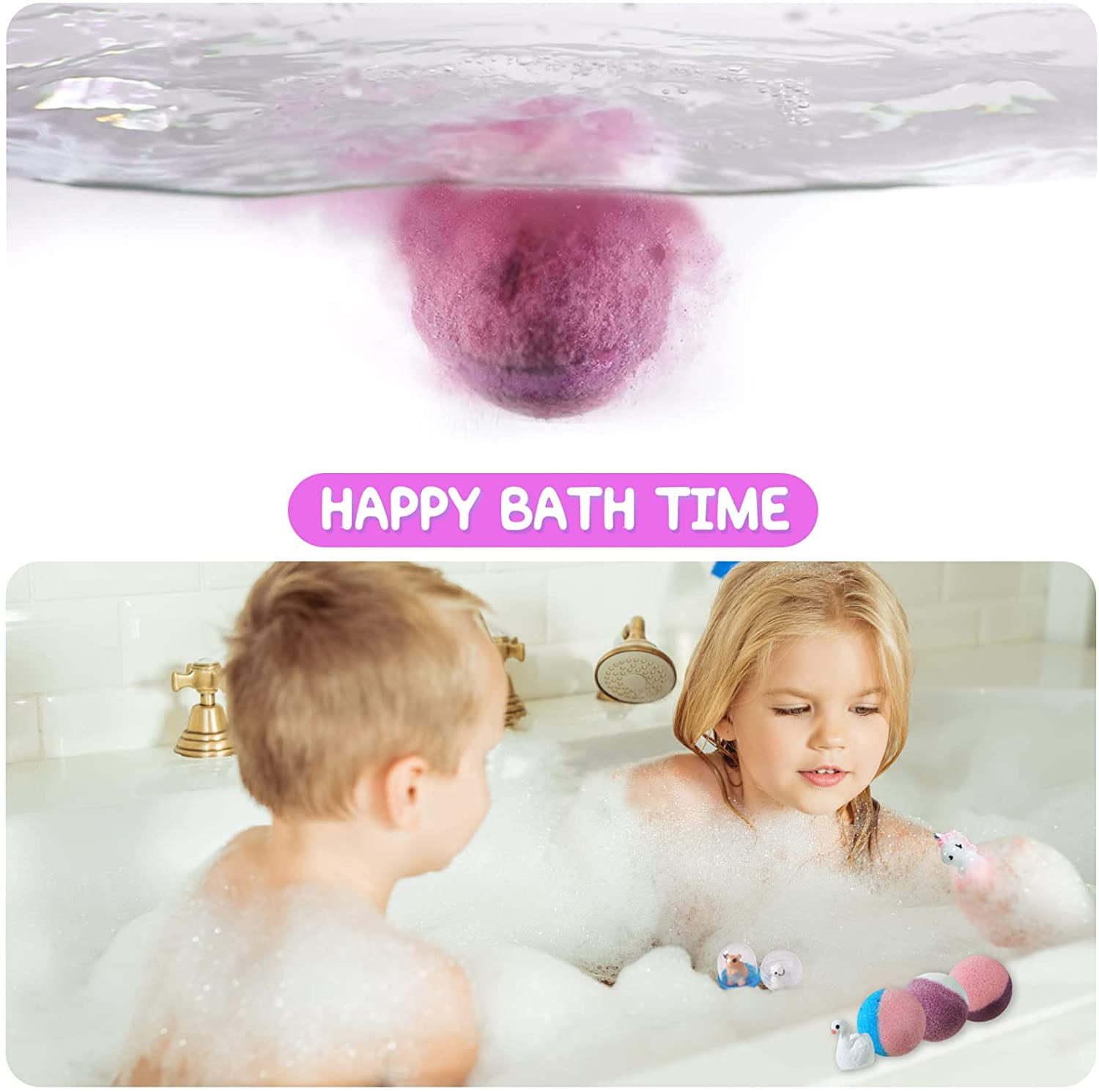 Bath Bombs for Kids, 20 Pcs Handmade Natural & Organic Bath Bombs with Surprise Toy inside- PickMora