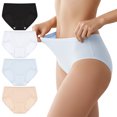 thumbnail image 3 of Linkshare Women's Cotton Underwear Mid Waisted Full Coverage 4-Pack Ladies Panties, 3 of 11