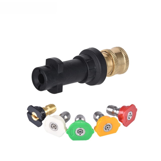 Durable Nylon & Brass Karcher K2-K7 Pressure Washer Adapter - 1/4" Quick Connect Conversion Fitting for Fan Nozzle, Compact 9*3*3CM Design, Easy Installation for Home/Pro Use, Multi-Color Options,