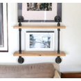 thumbnail image 3 of HomeRoots 399285 24 in. Two Shelves Solid Wood Wall Mounted Shelving Unit, 3 of 3