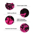 thumbnail image 2 of TIYOMI Ladies Plus Size Floral Shirts Short Sleeve 4X Tops Black Shirts Hawaiian Button Down Tee Summer Hot Pink Flower Casual Blouse 4XL 24W 26W, 2 of 3
