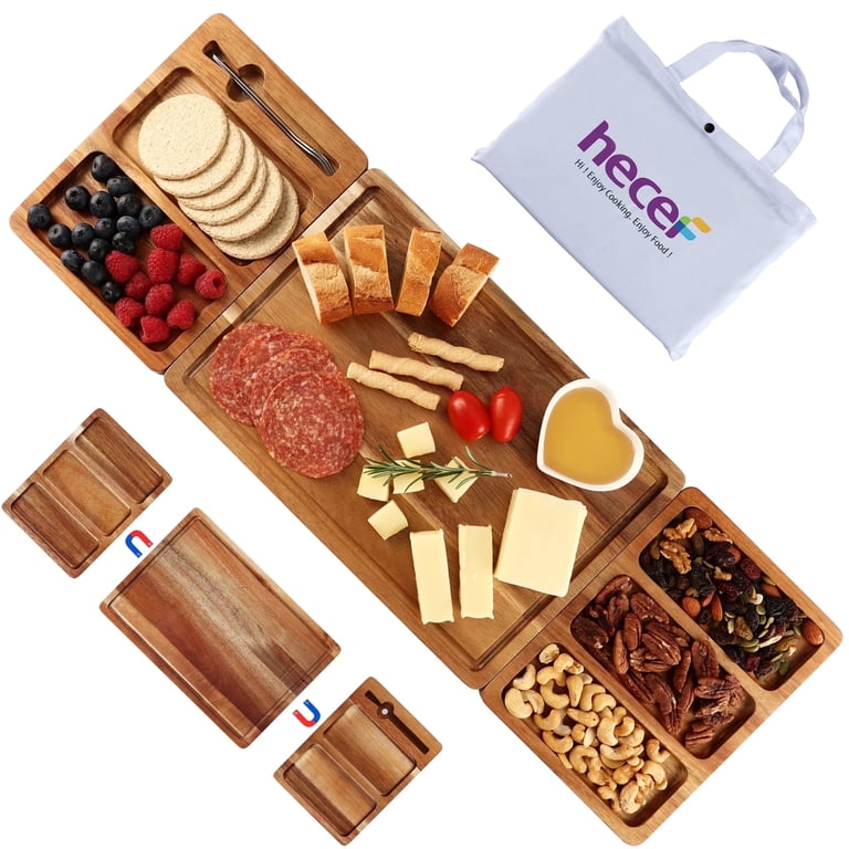 Hecef 25-Inch Magnetic Acacia Wood Charcuterie Board Set photo 1