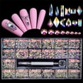 thumbnail image 3 of Scnwvu 2500Pcs AB Nail Rhinestones Set,Round Beads Flatback Glass Gems Stones,Multi Shapes Rhinestones Nail Art 3D Crystals for Nail DIY Crafts Clothes Shoes Jewelry - AB Color, 3 of 4