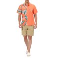 thumbnail image 2 of INSPIRE CHIC Men's Summer Leaf Patchwork Shirt Button Down Printed Shirts M Light Orange Green, 2 of 5