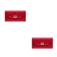 thumbnail image 2 of Cartera de cuero para mujer Sonducket portátil elegante de gran capacidad con cremallera Rojo Tipo 1 2piezas, 2 of 4