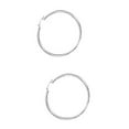 thumbnail image 4 of JewelStop 14K White Gold Hoop Earrings - 3x50mm, (1/8 Inches x 2"), 4 of 6