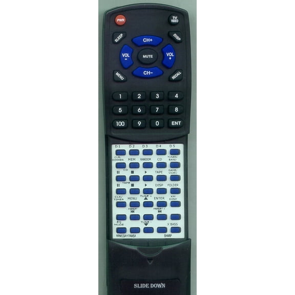 Replacement Remote for SHARP RTRRMCGA117AWSA, RRMCGA117AWSA, CDSW330