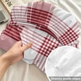 thumbnail image 4 of Twin XL Size Fitted Sheet Set - Red Checkered 2 Piece Bedding Sets 16" Deep Pocket Fitted Sheet with 1 Pillowcases, Red White Plaid Farmhouse Brushed Microfiber Hotel Luxury Bed Sheets, 4 of 9