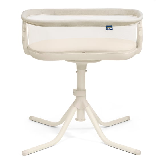 HALO BassiNest 4.0 Swivel Baby Bedside Bassinet with 360° Rotation and Mesh Walls, Oat