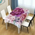 thumbnail image 7 of Flowers Pattern Rectangle Tablecloth, Dust Proof Anti Wrinkle Wipeable Table Cloth Tabletop for of Dinner Kitchen Wedding Holiday Party 54"x72" Home Decor, 7 of 7