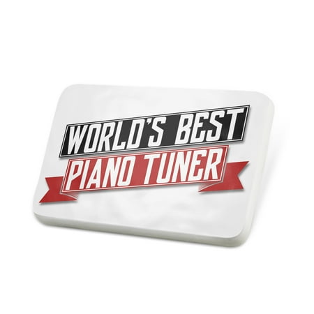 Porcelein Pin Worlds Best Piano Tuner Lapel Badge –
