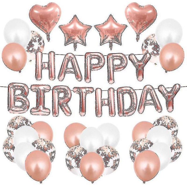 Fiesta, boda, cumpleaños, celebración, globos, decoraciones, 35 piezas, globos de oro rosa