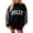 Black, variant on Womens Holiday Letter Sweatshirt Gingham Panel Oversized Long Sleeve Pullover Tops Mock Neck Casual Shirts Fashion Warm Blouses
