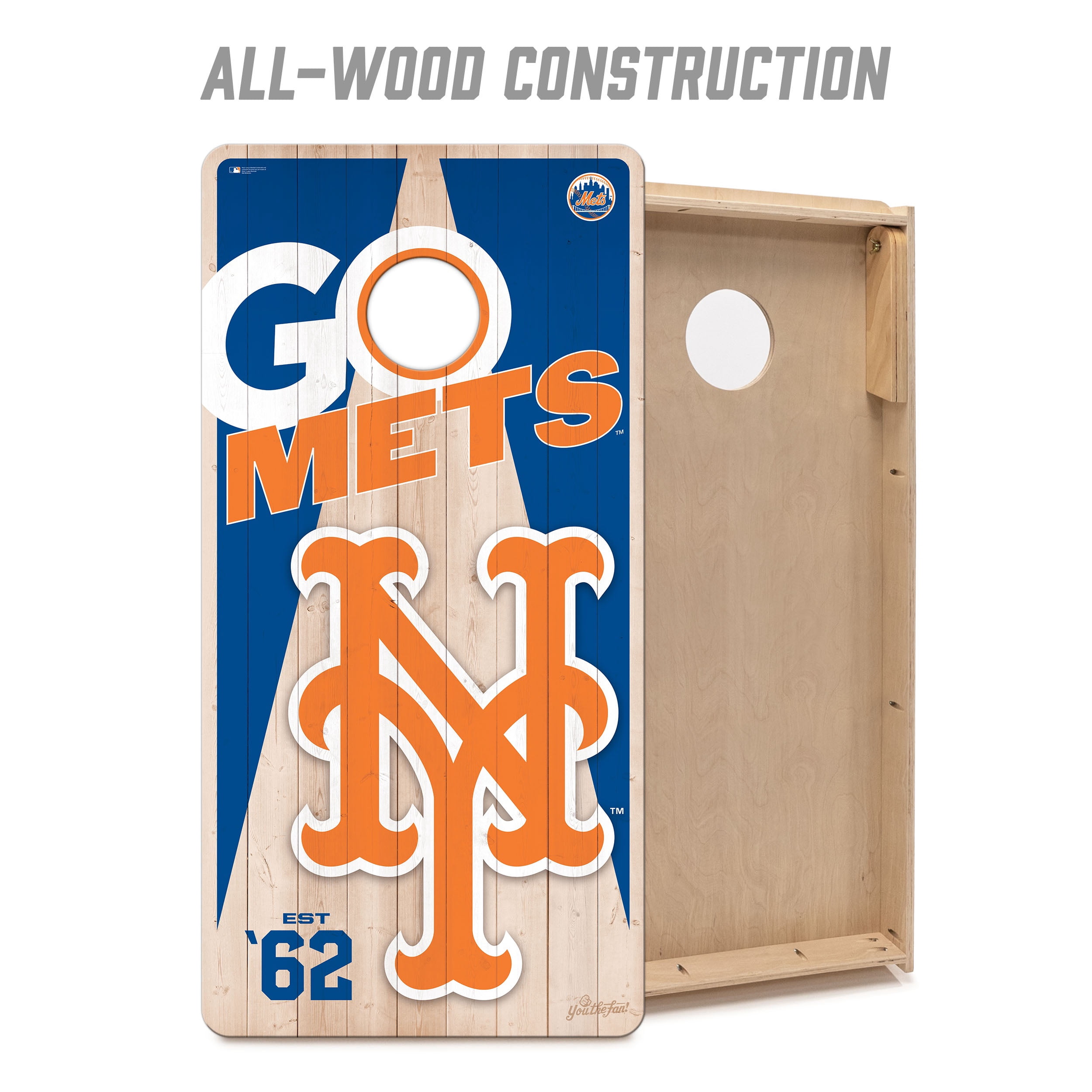 YouTheFan MLB New York Mets 2' x 4' Cornhole Game No Bags